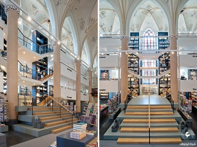 تحويل كنيسة قديمة إلى مكتبة رائعة في مدينة زوول الهولندية (18 صورة). Church-Transformed-into-Bookstore-9-640x477