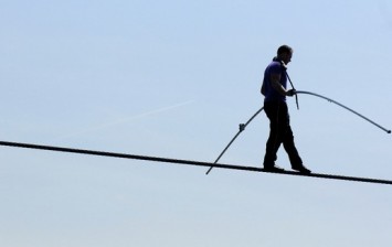 walking on tightrope