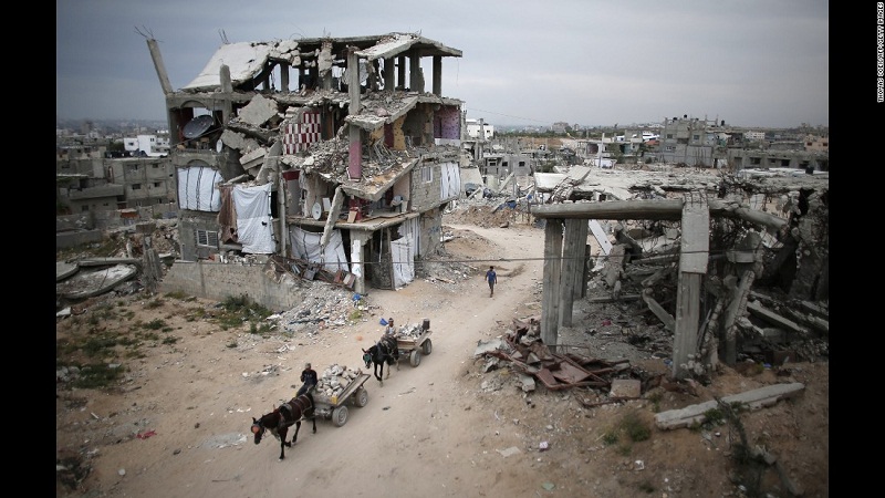 منازل مدمرة بغزة
