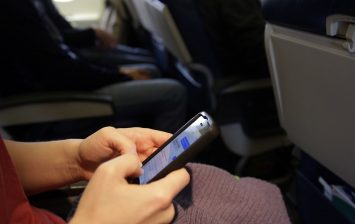 cell phone on a plane