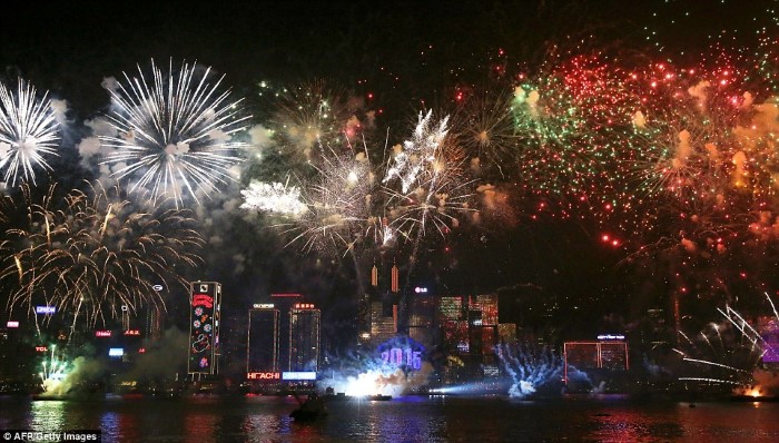 نيويورك احتفالات رأس السنة 2015 ألعاب نارية