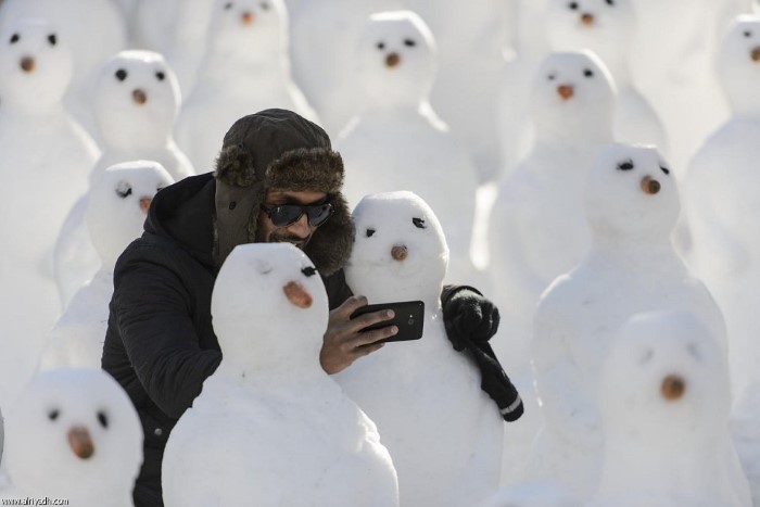 snowman selfie