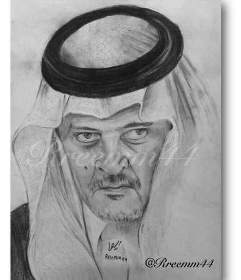 رسم محمد بن سلمان بقلم الرصاص