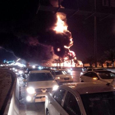 حريق شاحنة وقود في الرياض